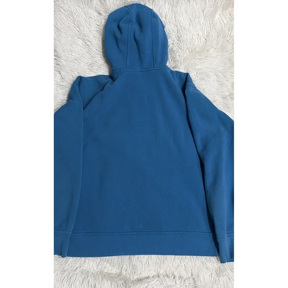 The North Face Mens Half Dome Pullover Hoodie Blue White Logo Sweatshirt Size M